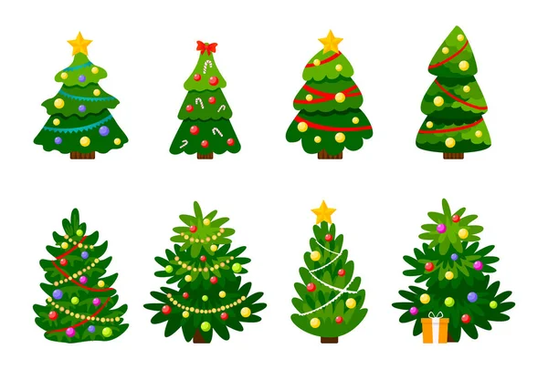 Conjunto de árvore de Natal diferente —  Vetores de Stock