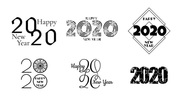 Conjunto de 2020 patrón de diseño de texto . — Vector de stock