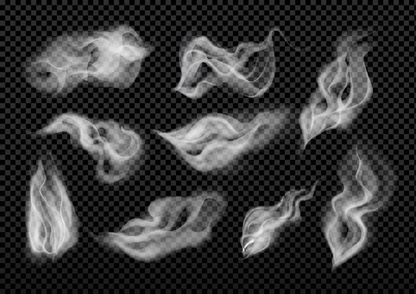 Καπνός απομονωμένος σε σκούρο διάφανο — Διανυσματικό Αρχείο