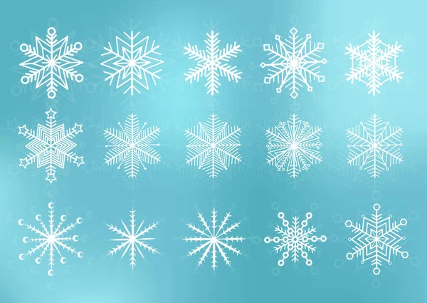 Graziosa collezione fiocchi di neve vettoriale illustrazione — Vettoriale Stock