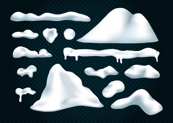 Векторний набір снігових шапок . — стоковий вектор