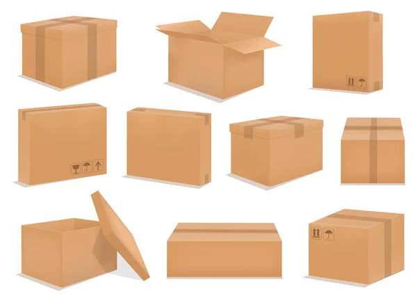 Cardboard box mockup — 스톡 벡터