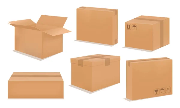 Cardboard box mockup — 스톡 벡터