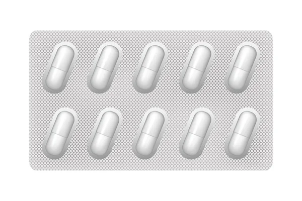 Medizinische Tabletten in verschiedenen Formen. — Stockvektor