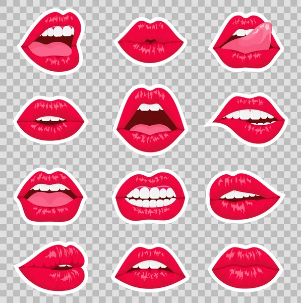 Κόκκινα χείλη γυναίκας — Διανυσματικό Αρχείο