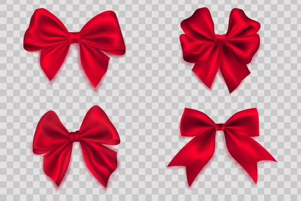 Bows isolated on transparent background — Stock Vector