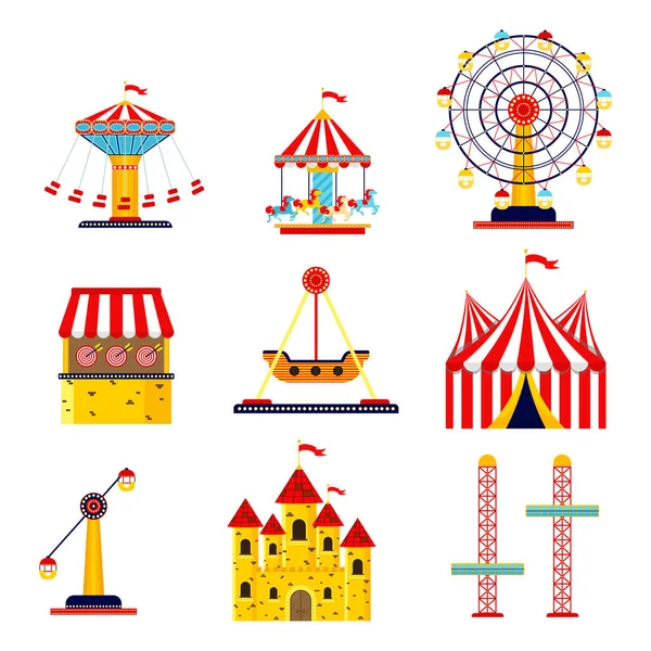 Vidámpark gyűjtemény. — Stock Vector