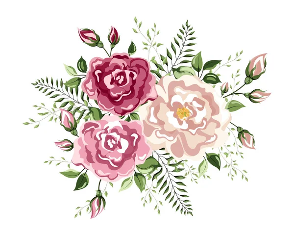 Collection de bouquets de fleurs — Image vectorielle