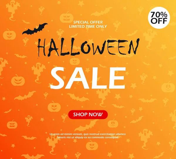 Banner de venta de Halloween — Vector de stock