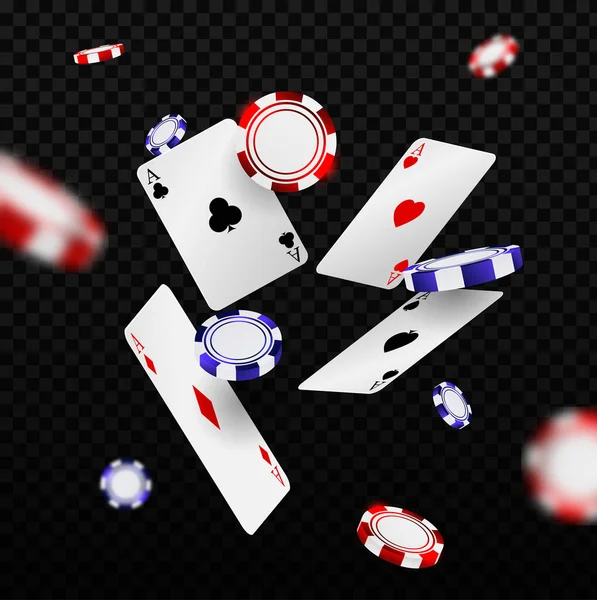 Casino-Karten und Chips — Stockvektor