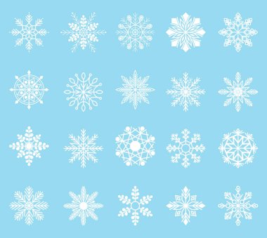 Kar taneleri kış seti