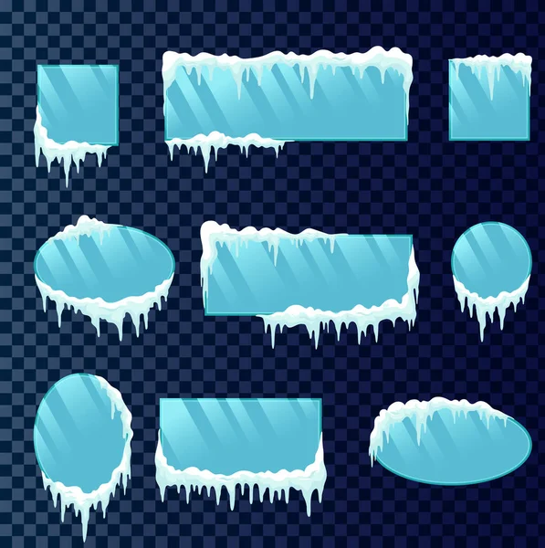 Рамки со снегом и льдом — стоковый вектор