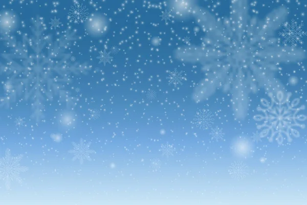 Winter blue sky falling snow — Stock Vector