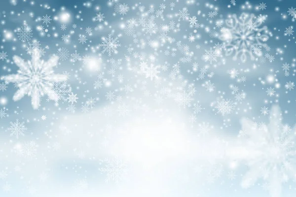 Зимове блакитне небо падає сніг — стоковий вектор
