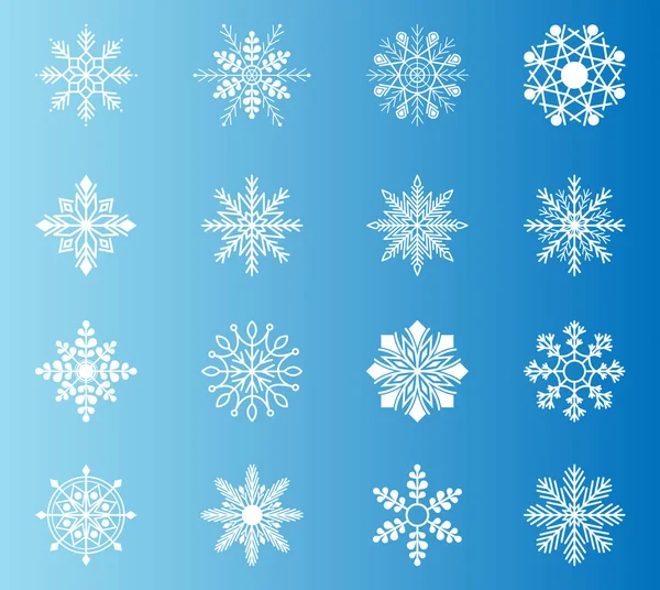 Conjunto de inverno floco de neve —  Vetores de Stock