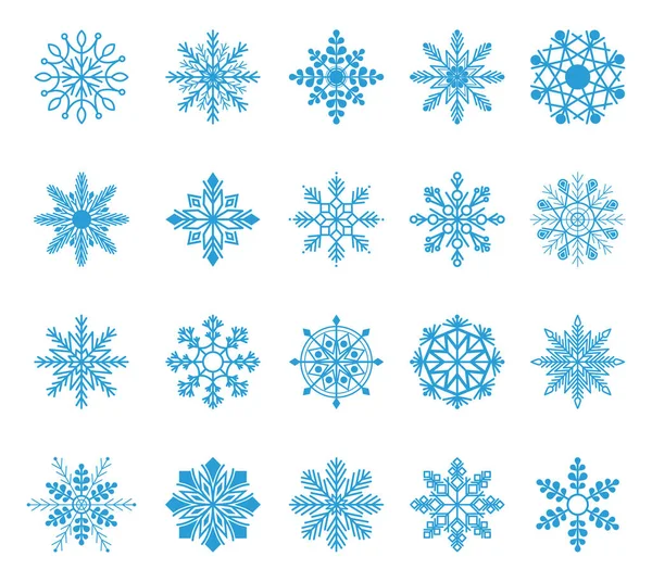 Snowflake winter set — Stock Vector