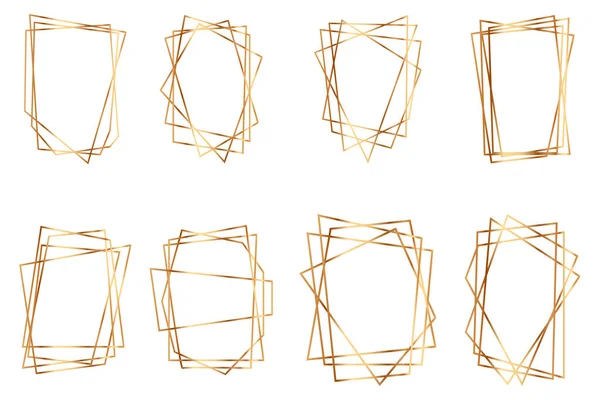 Geometrisches Polyeder. Goldrahmen — Stockvektor