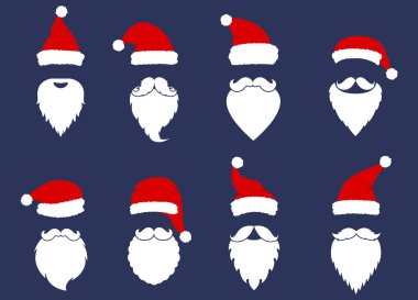 Noel Baba şapkası ve sakalı.