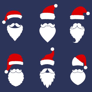 Noel Baba şapkası ve sakalı.