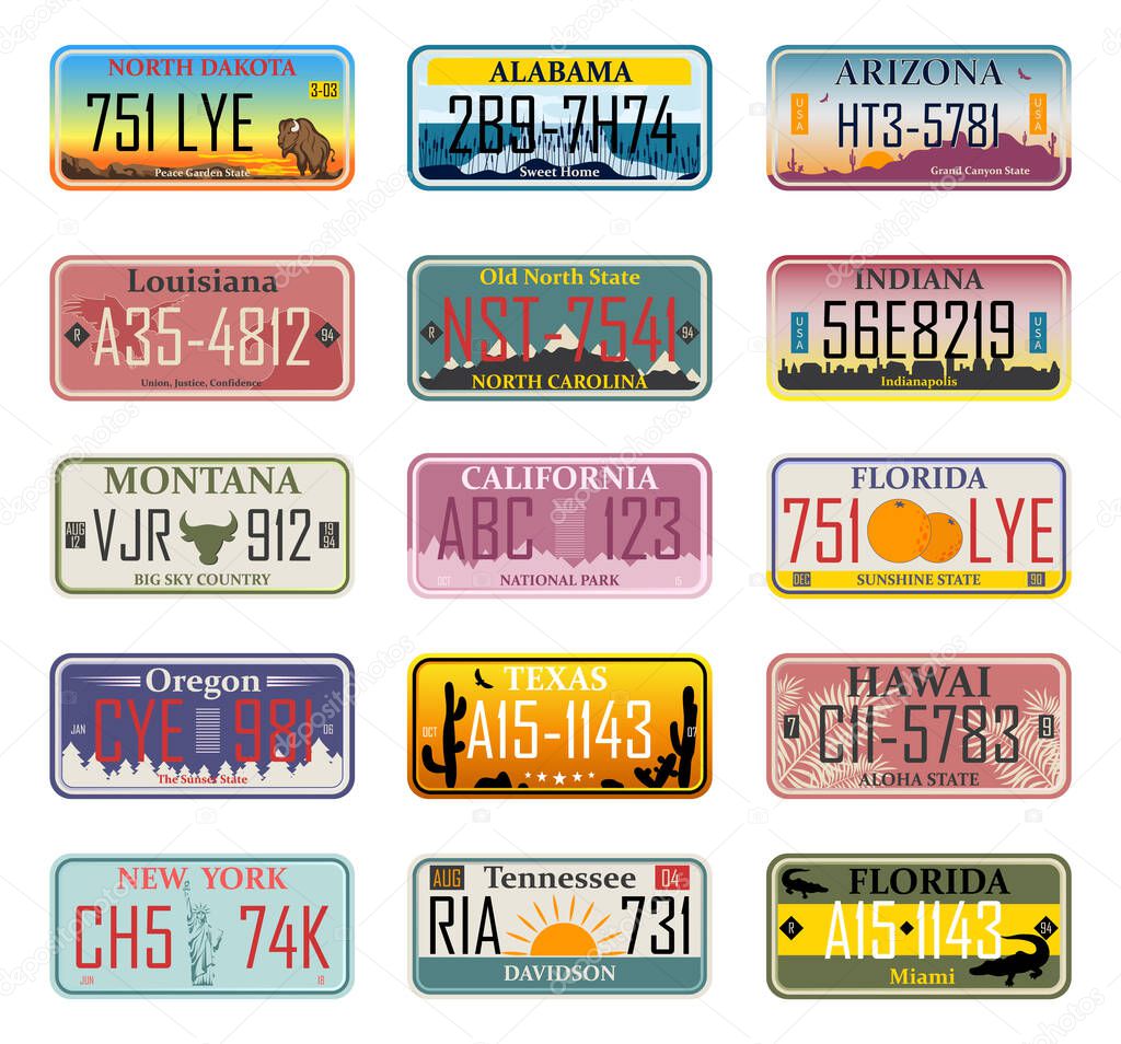 Car number plates vector