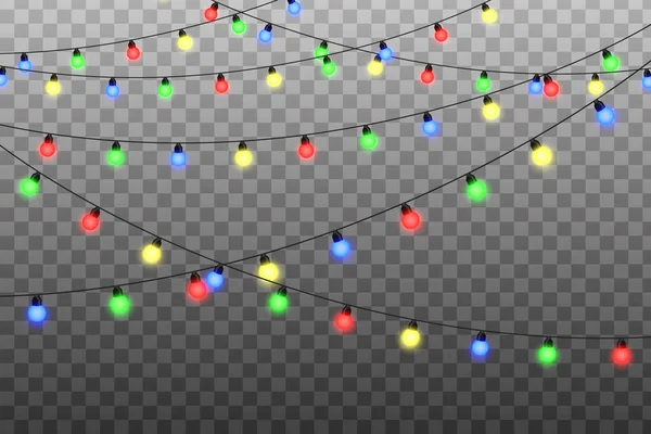 Karácsonyi fények elszigetelt — Stock Vector