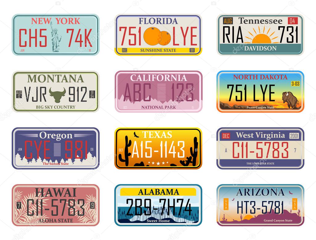 Car number plates vector