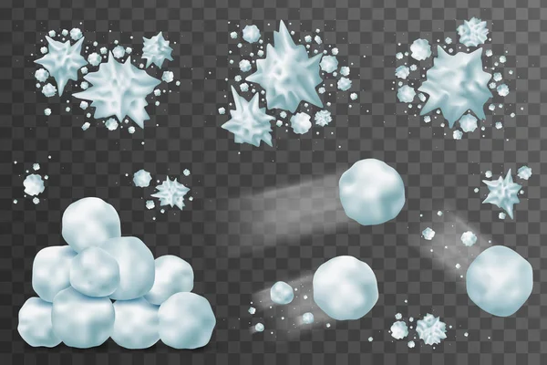 Snowball splatter set — Vettoriale Stock