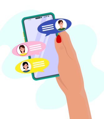 Telefonları olan eller.