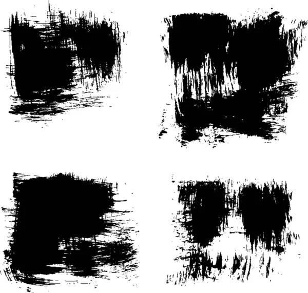 Conjunto Pinceladas Vectoriales Textura Tinta Sucia Salpicaduras Cuadros Texto Rectángulo — Archivo Imágenes Vectoriales