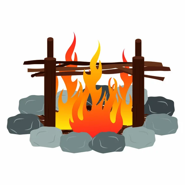 Absorber feu de camp nature — Image vectorielle