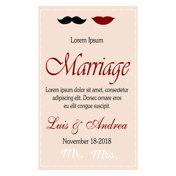 Tarjeta de invitación de boda — Vector de stock