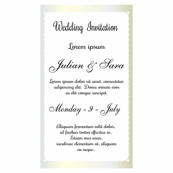 Carte d'invitation de mariage — Image vectorielle