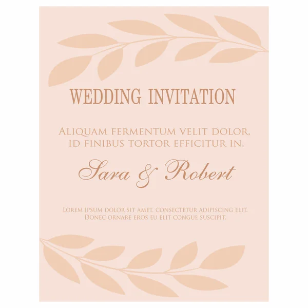 Inbjudningskort för bröllop — Stock vektor