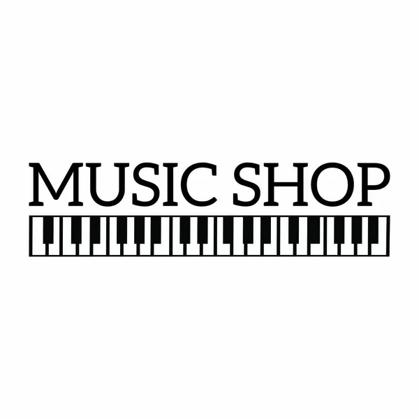 Etiqueta tienda de música — Vector de stock