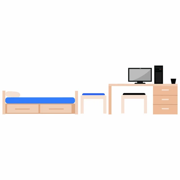 Student dorm room — Stock Vector