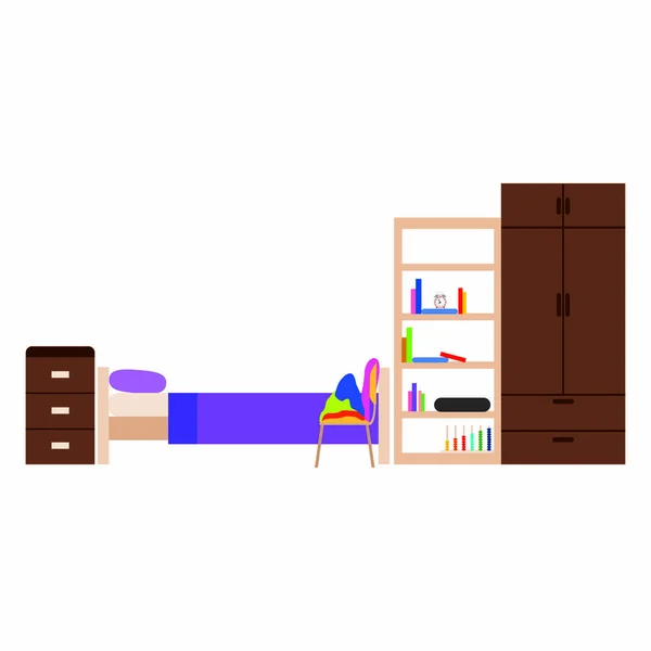 Dormitório para estudantes — Vetor de Stock