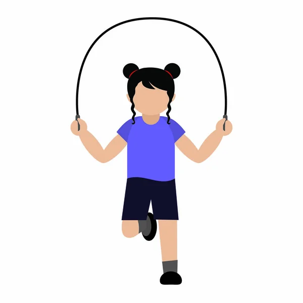 Little girl jumping rope — Stock Vector © SlyBrowney #5728106