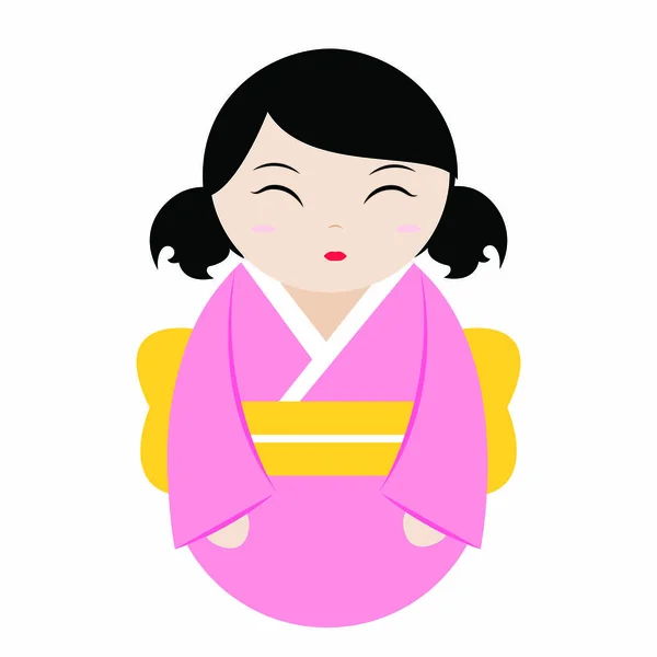 Söta geisha karaktär — Stock vektor
