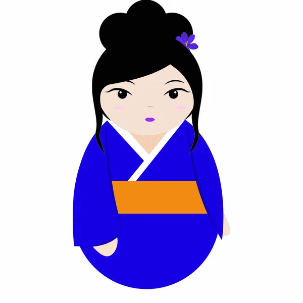 Süße Geisha-Figur — Stockvektor