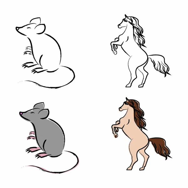 Osnovy kreslit zvířata — Stockový vektor