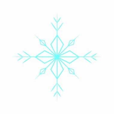 Soyut sevimli mavi kar tanesi vektör çizim tasarım