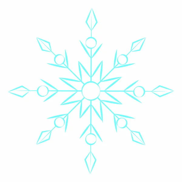 Schattige blauwe sneeuwvlok — Stockvector