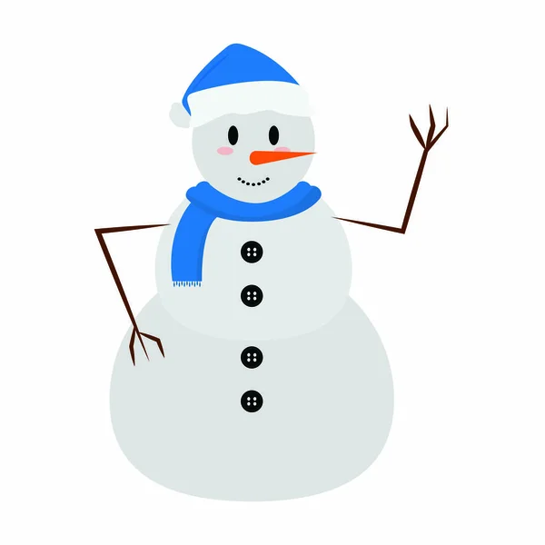 Carino personaggio pupazzo di neve — Vettoriale Stock