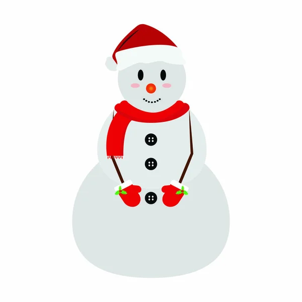 Cute snowman character — Stock Vector