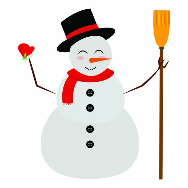 Cute snowman character — Stock Vector