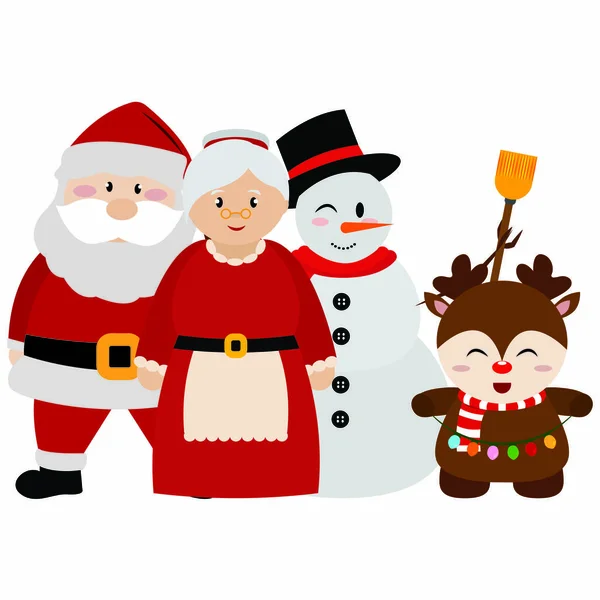 Cute christmas characters — Stock Vector