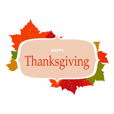 Mutlu Şükran günü arka plan ile bazı özel nesneler, vektör çizim tasarım