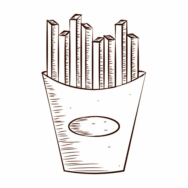 Patatine fritte disegnare — Vettoriale Stock