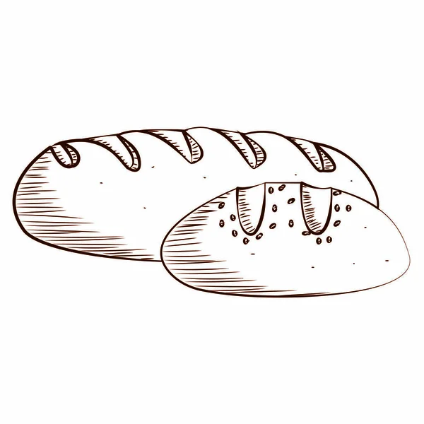 Delicioso boceto de pan — Vector de stock