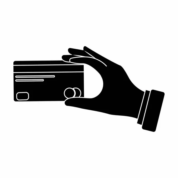 Mão com cartão de crédito — Vetor de Stock